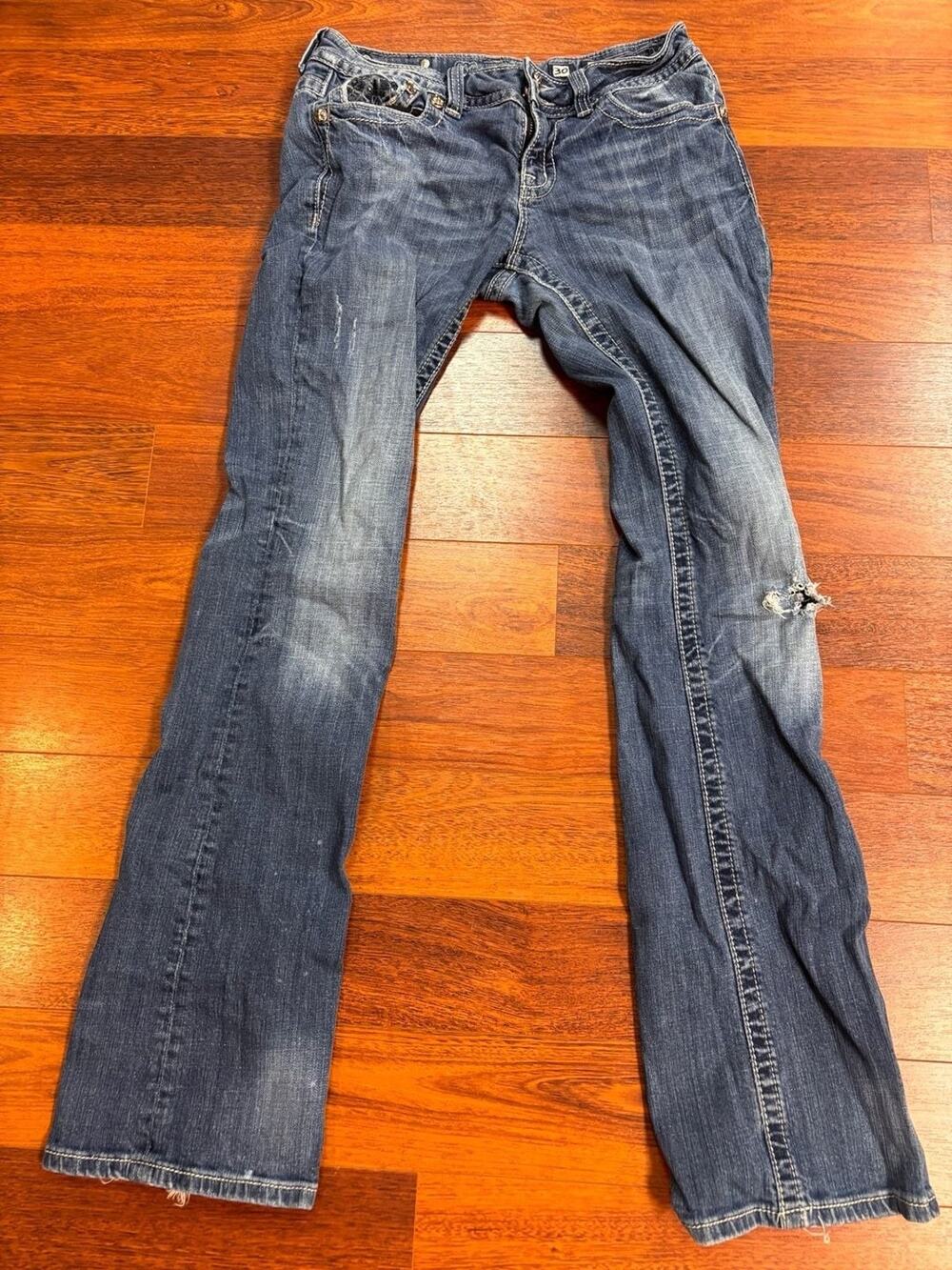 Miss Me Bootcut Embellished Flap Pocket Jeans JP6015B Size 30